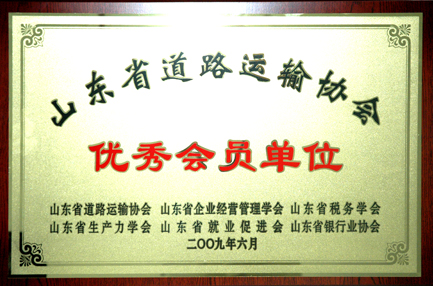 集团被评为“山东省路线运输协会优良会员单元”